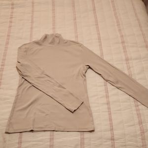 Grey cotton micro rib turtleneck medium